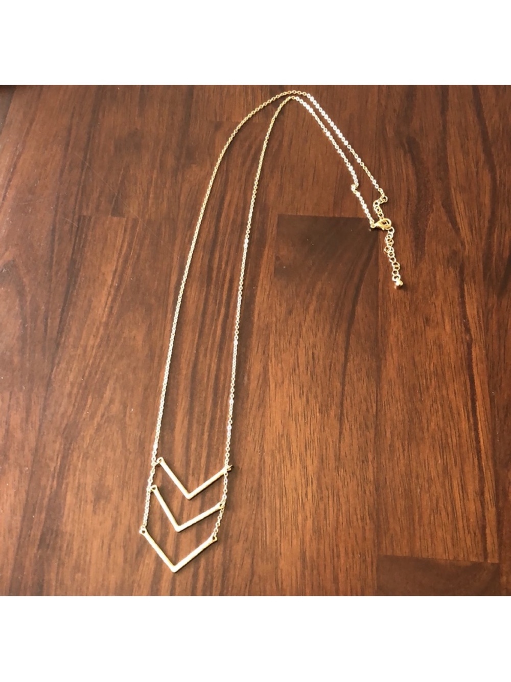 Nordstrom BP Gold Tone Triple Chevron Layering Necklace